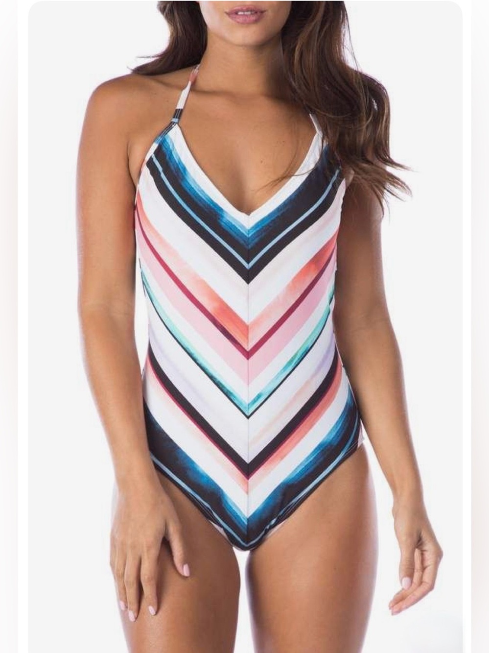 La Blanca Meridian Stripe One-Piece
Swimsuit Sz 14 NWT. Hebron Tummy Control